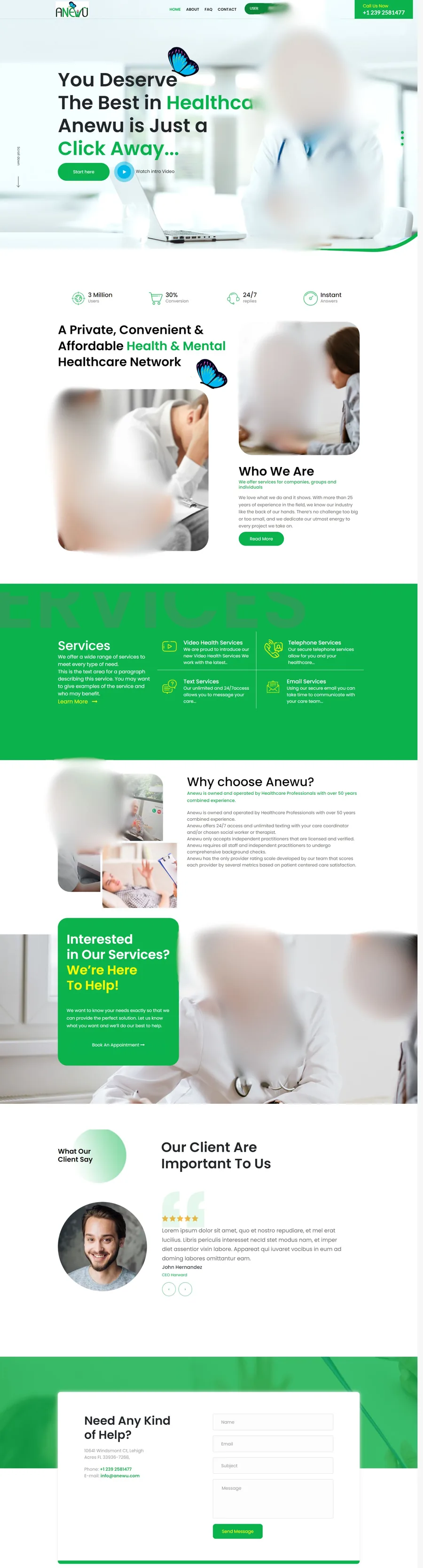 Medical practice ready website with services and contact details
